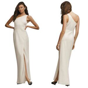 ANTHROPOLOGIE / BHLDN Bridesmaid Dress, Beige Cream Satin Wedding Evening, 10